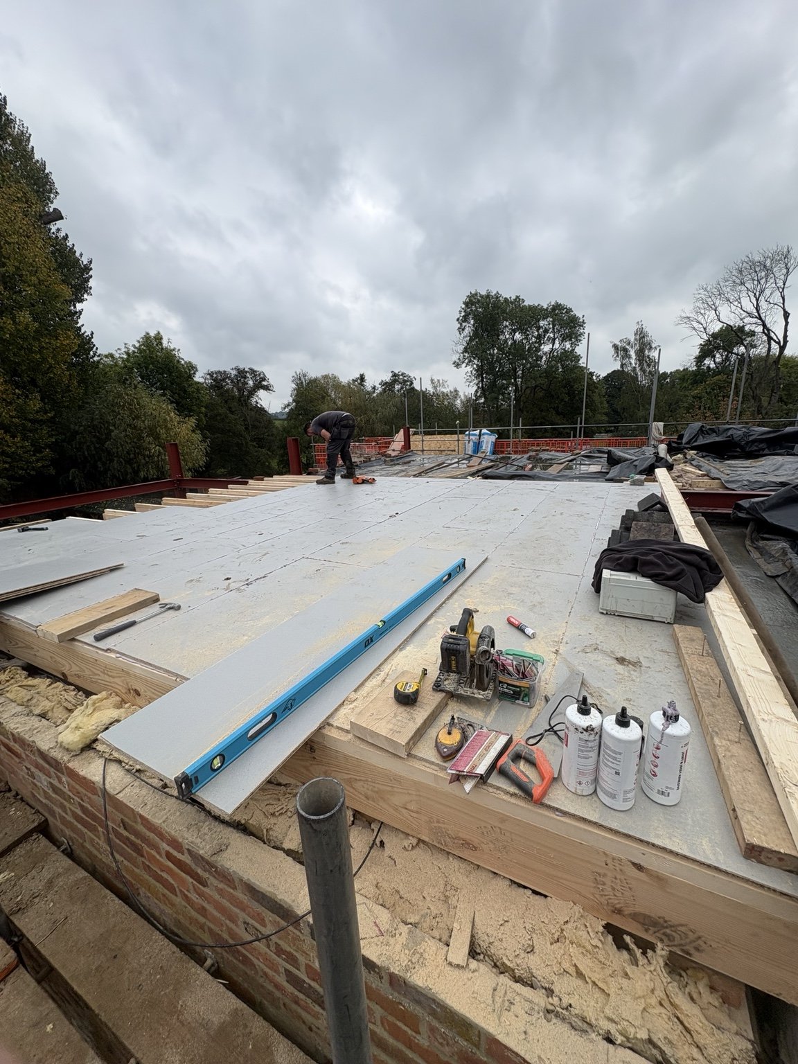 Upper floor structural decking installation during South View loft conversion